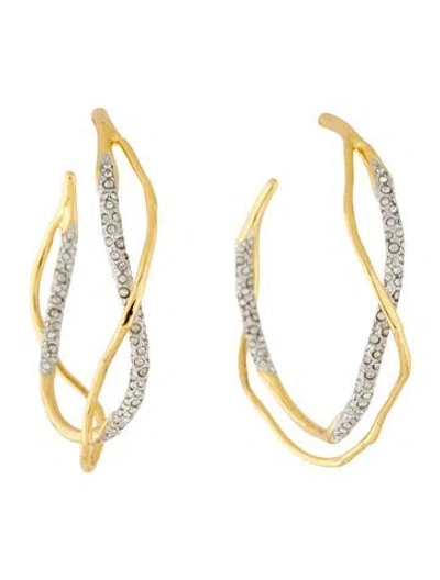 Pre-owned Alexis Bittar Crystal Intertwined Pave Hoop Earrings In Multi
