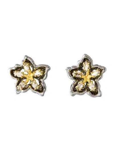 Pre-owned Alexis Bittar Crystal Jardin Stud Earrings In Multicolor