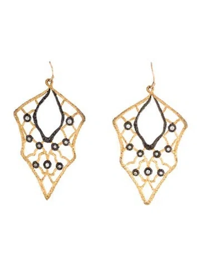 Pre-owned Alexis Bittar Crystal Lace Drop Earrings In Multicolor