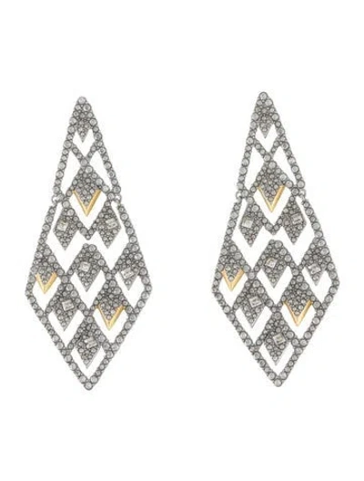 Pre-owned Alexis Bittar Crystal Lattice Drop Earrings In Multi