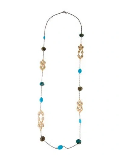 Pre-owned Alexis Bittar Crystal Long Station Necklace, 41"