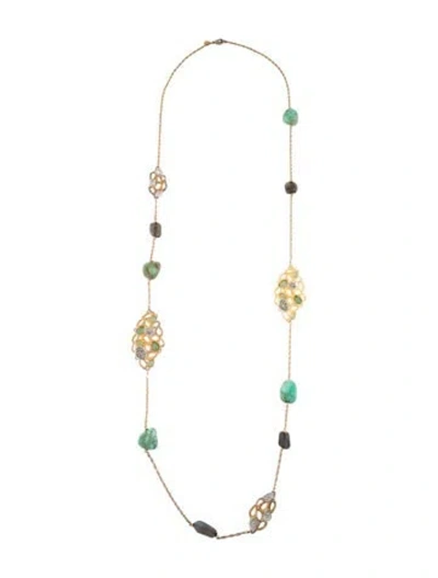 Pre-owned Alexis Bittar Crystal Long Station Necklace, 42.25" In Clear