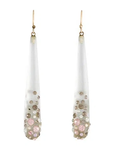 Pre-owned Alexis Bittar Crystal Lucite Drop Earrings In Multi
