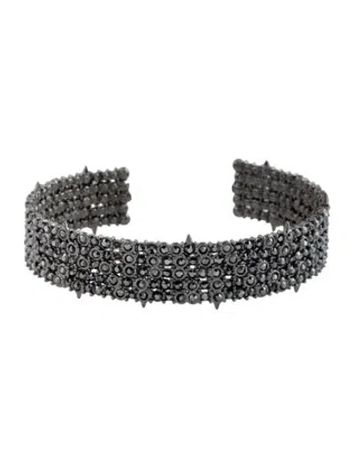 Pre-owned Alexis Bittar Crystal Mini Spike Cuff Bracelet, 6" In Multicolor
