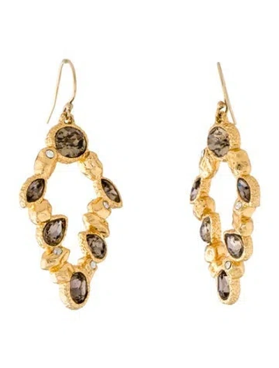 Pre-owned Alexis Bittar Crystal Miss Havisham Drop Earrings In Multicolor