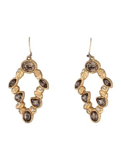 Pre-owned Alexis Bittar Crystal Miss Havisham Drop Earrings In Multicolor