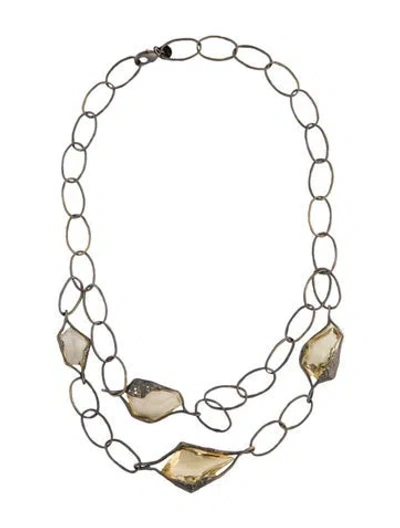 Pre-owned Alexis Bittar Crystal Miss Havisham Liquid Link Necklace, 19" In Multi