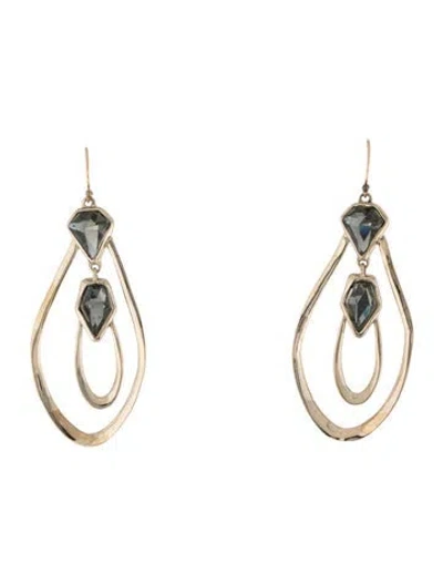 Pre-owned Alexis Bittar Crystal Orbiting Wire Drop Earrings In Multicolor