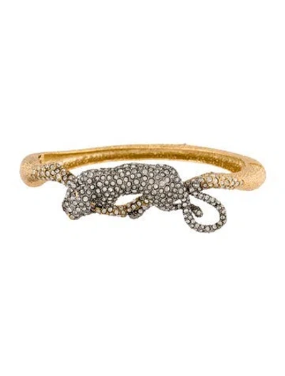 Pre-owned Alexis Bittar Crystal Pavé Jaguar Bracelet, 6.5" In Multi