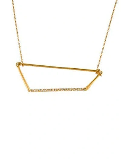 Pre-owned Alexis Bittar Crystal Pavè New Wave Trapezoid Pendant Necklace, 16.25" In Transparent