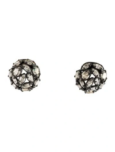 Pre-owned Alexis Bittar Crystal Pavo Nova Stud Earrings In Multicolor