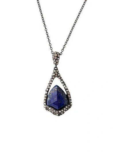 Pre-owned Alexis Bittar Crystal Pendant Necklace, 18.75" In Clear