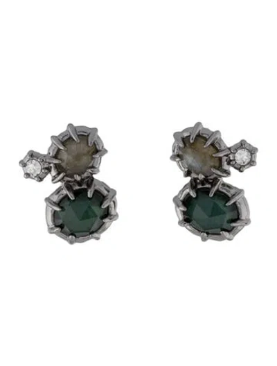 Pre-owned Alexis Bittar Crystal Punk Royale Cluster Earrings