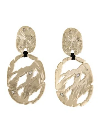 Pre-owned Alexis Bittar Crystal Rocky Coin Clip-on Drop Earrings In Multi