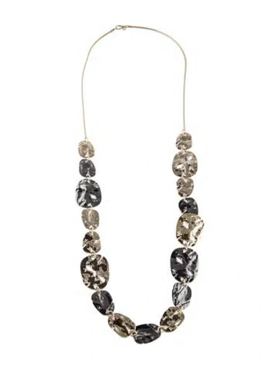 Pre-owned Alexis Bittar Crystal Rocky Medallion Collar Necklace, 38" In Multi