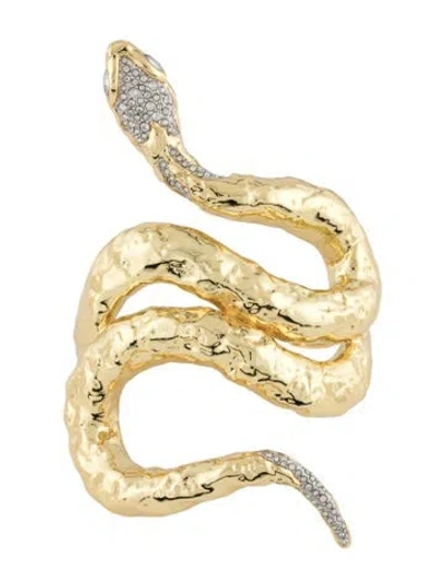 Pre-owned Alexis Bittar Crystal Serpent Cuff Bracelet, 7" In Multicolor