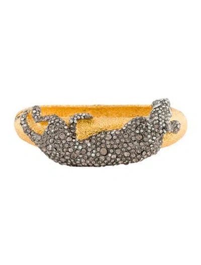 Pre-owned Alexis Bittar Crystal Siyabona Panther Bracelet, 6.25" In Multi