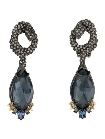 Pre-owned Alexis Bittar Crystal Snake Clip-on Drop Earrings In Multi