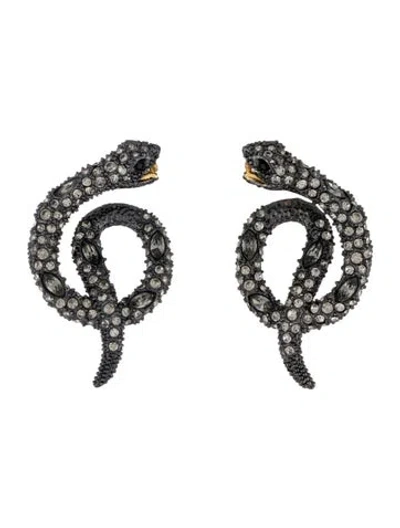 Pre-owned Alexis Bittar Crystal Snake Drop Earrings In Multi