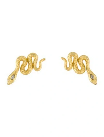 Pre-owned Alexis Bittar Crystal Snake Stud Earrings In Multi