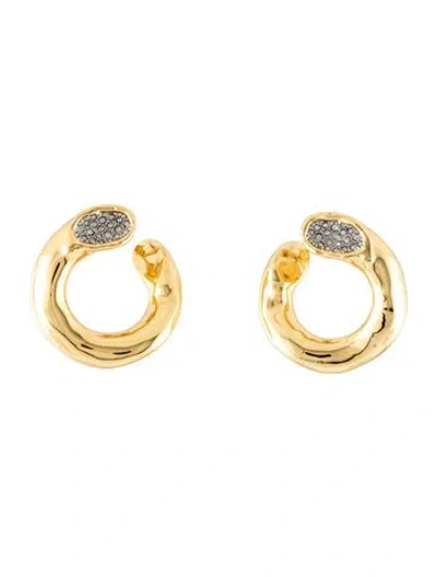 Pre-owned Alexis Bittar Crystal Solanales Hoop Earrings In Multicolor