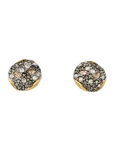Pre-owned Alexis Bittar Crystal Solanales Pavé Stud Earrings In Multicolor