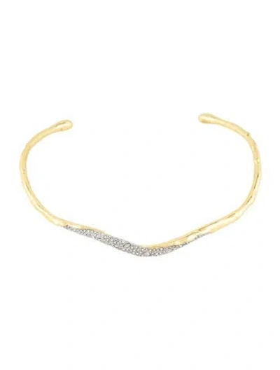 Pre-owned Alexis Bittar Crystal Solanales Skinny Collar Necklace, 15" In Multicolor