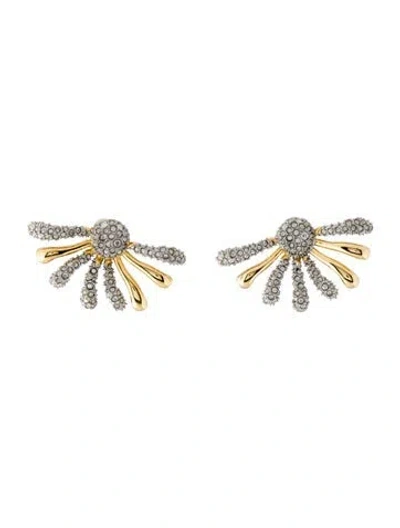Pre-owned Alexis Bittar Crystal Solanales Spray Stud Earrings In Multicolor