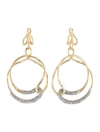 Pre-owned Alexis Bittar Crystal Solanales Twisted Drop Hoop Earring In Multicolor