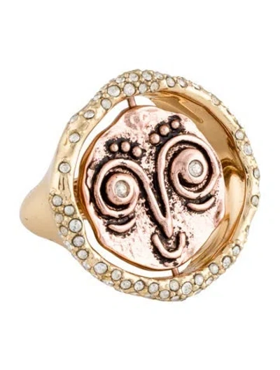 Pre-owned Alexis Bittar Crystal Spin Cocktail Ring In Multi