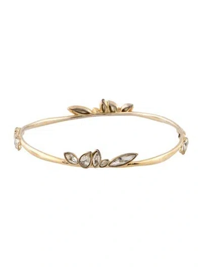 Pre-owned Alexis Bittar Crystal Starlight Marquis Clustered Bangle Bracelet, 7.75" In Multi