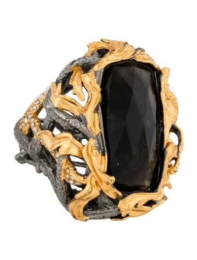 Pre-owned Alexis Bittar Crystal Statement Cocktail Ring In Multi