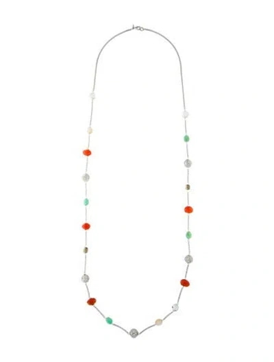 Pre-owned Alexis Bittar Crystal Station Necklace, 41.75" In Multi