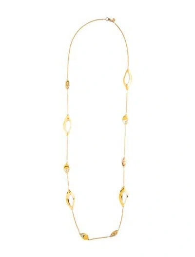 Pre-owned Alexis Bittar Crystal Station Necklace, 42" In Multicolor