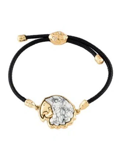 Pre-owned Alexis Bittar Crystal, Stone & Cord Charm Bracelet, 7" In Multi