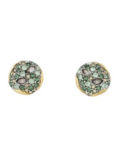 Pre-owned Alexis Bittar Crystal Stud Earrings In Green