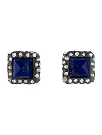 Pre-owned Alexis Bittar Crystal Stud Earrings In Multicolor