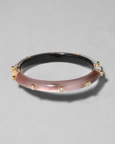 Alexis Bittar Crystal Studded Lucite Hinge Bracelet- In Pink