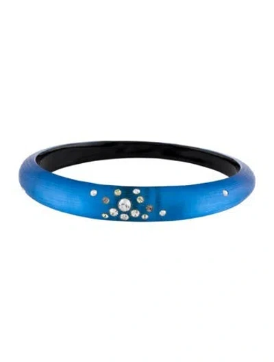 Pre-owned Alexis Bittar Crystal Tapered Bangle, 8" In Blue