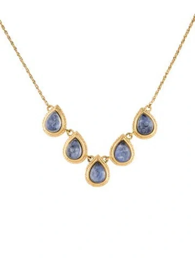Pre-owned Alexis Bittar Crystal Teardrop Collar Necklace, 19" In Multi