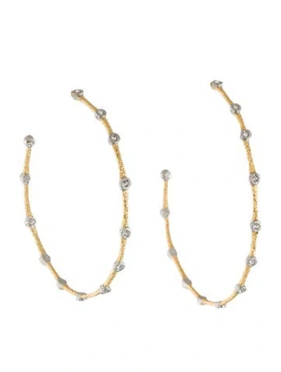 Pre-owned Alexis Bittar Crystal Textured Hoop Earrings In Multi