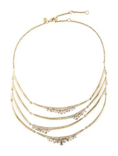 Pre-owned Alexis Bittar Crystal Tiered Collar Necklace, 18" In Clear