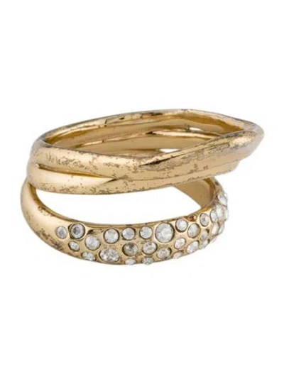 Pre-owned Alexis Bittar Crystal Triple Ring In Multi
