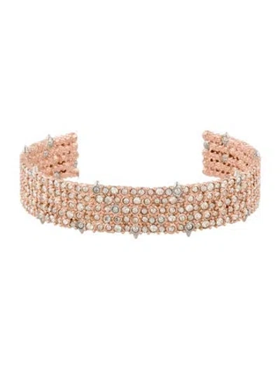Pre-owned Alexis Bittar Crystal Wrist Cuff Bracelet, 7" In Multi
