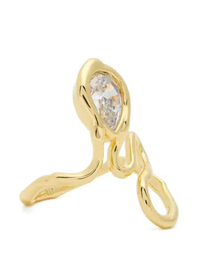 Alexis Bittar Crystal-embellished Sculptural Ring In Gold