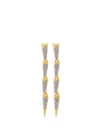 Alexis Bittar Crystal-embellished Tiered Earrings In Gold