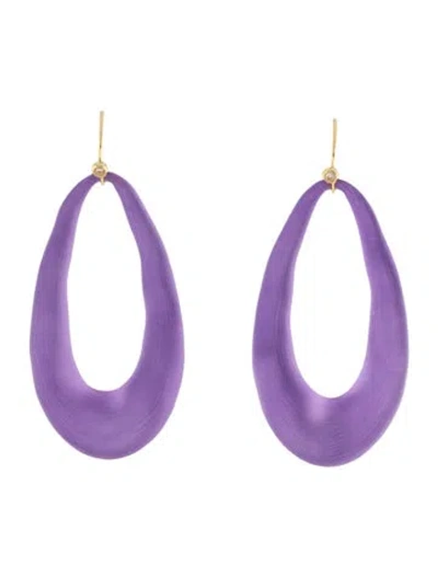 Pre-owned Alexis Bittar Cubic Zirconia & Lucite Link Wire Drop Earrings