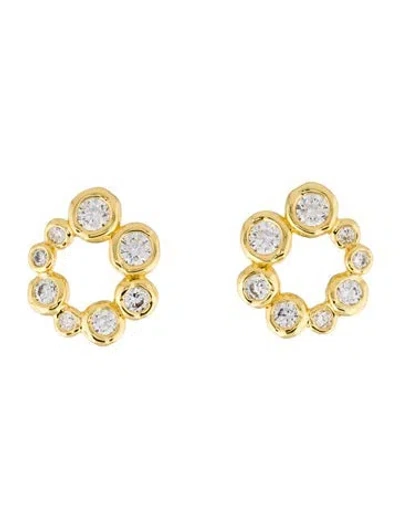 Pre-owned Alexis Bittar Cubic Zirconia Asterales Petite Bubble Hoop Earrings In Transparent