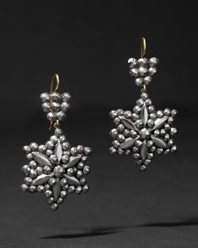 Alexis Bittar Cut Steel Flower Wire Drop Earrings In Metallic