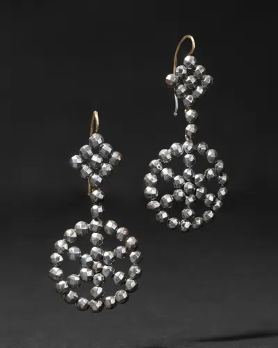 Alexis Bittar Cut Steel Spoke Wire Drop Earrings In Red